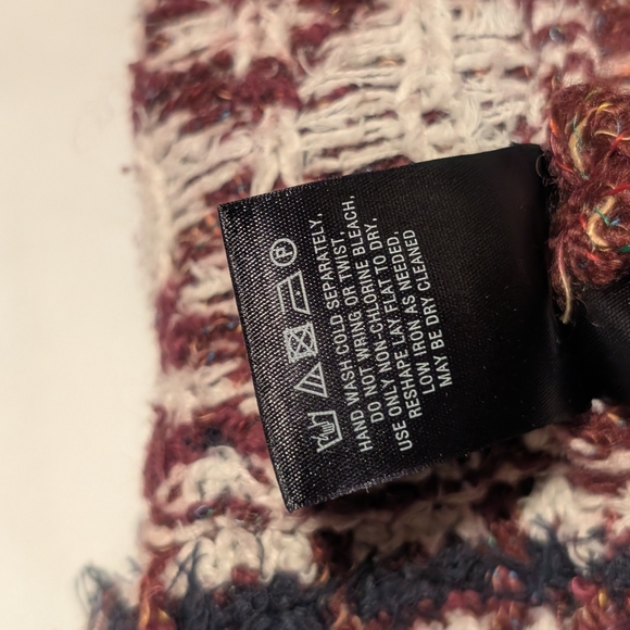 Anthropologie Moth Veras Cardigan Small Wine Red And Midnight Blue - Picture 11 of 15